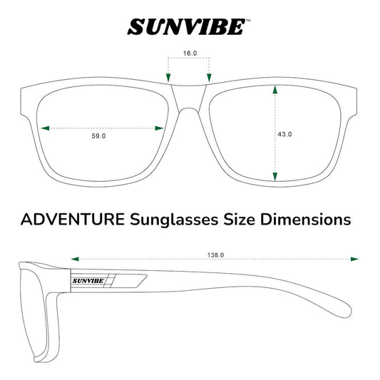 Sunvibe Sunglasses Sizing Guide