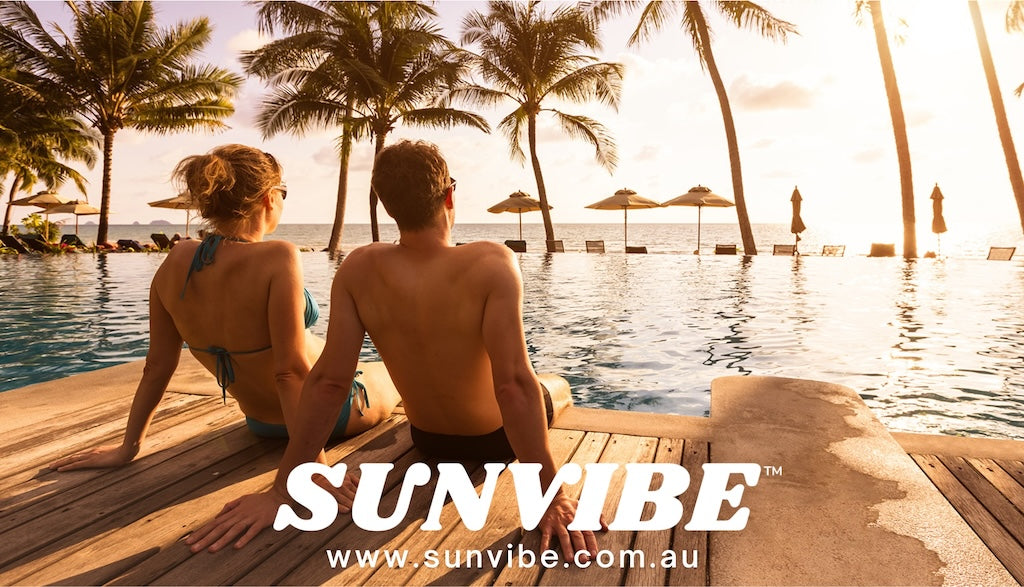 Sunvibe Sunglasses Surfers Paradise Australia poolside logo banner  – luxury premium design fashion beach lifestyle eyewear